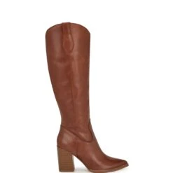 Nine West Bromwel Block Heel Leather Boots