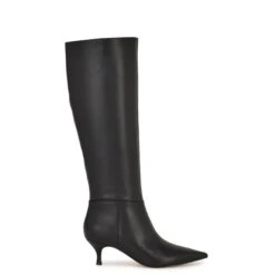 Nine West Somas Kitten Heel Knee High Leather Boots