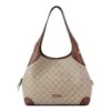 Eamon Large Shoulder Bag -Nine West Shop NGG129123 BEIGELOGOMAHOGANYEAMON3COMPSHOULDERBAG RZ