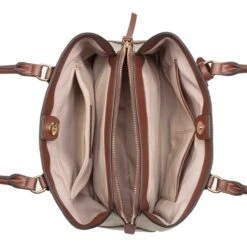 Lakelyn Carryall -Nine West Shop NGG567109 BEIGELOGOMAHOGANYLAKELYN3COMPCARRYALL TZ