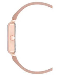 Square Case Smooth Strap Watch 7 Square Case Smooth Strap Watch -Nine West Shop NW 2670RGBH SIDE