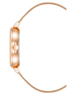 Floral Dial Mesh Bracelet Watch 7 Floral Dial Mesh Bracelet Watch -Nine West Shop NW 3000FLRG SIDE