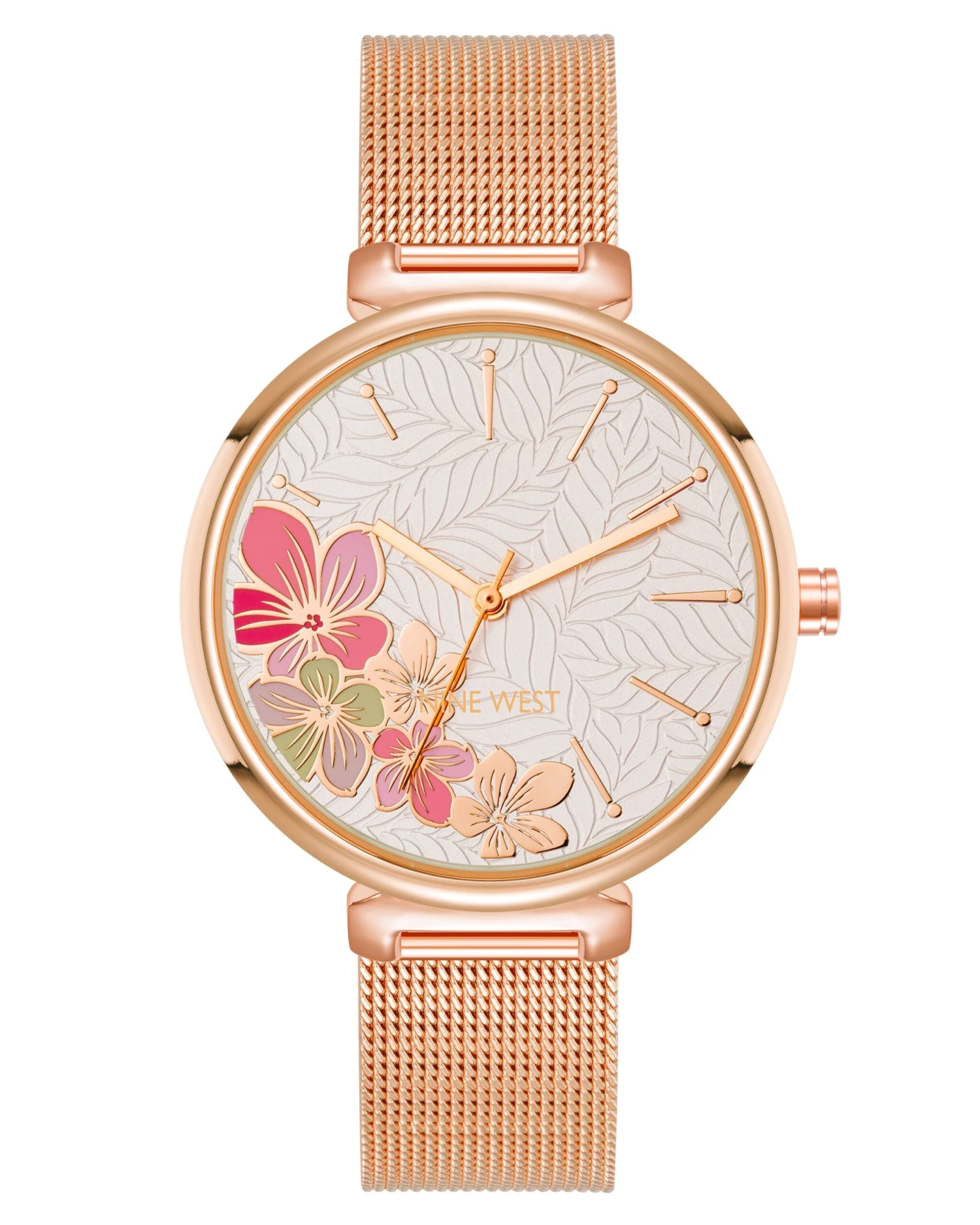 Floral Dial Mesh Bracelet Watch 3 Floral Dial Mesh Bracelet Watch