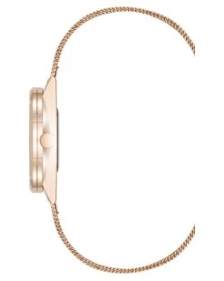Round Case Mesh Bracelet Watch 7 Round Case Mesh Bracelet Watch -Nine West Shop NW 3176RGRG SIDE