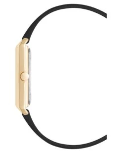 Rectangular Strap Watch -Nine West Shop NW 3210GPBK SIDE