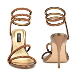 Nine West Maskil Ankle Wrap Heeled Sandals -Nine West Shop PG.WNMASKIL2 GOL01.FB