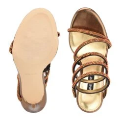 Nine West Maskil Ankle Wrap Heeled Sandals -Nine West Shop PG.WNMASKIL2 GOL01.TO