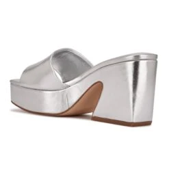 Nine West Oklee Platform Slide Sandals -Nine West Shop PG.WNOKLEE3 SIL01.AZ