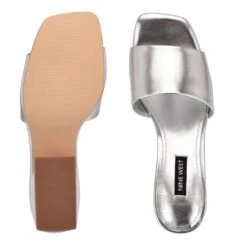 Nine West Oklee Platform Slide Sandals -Nine West Shop PG.WNOKLEE3 SIL01.TO